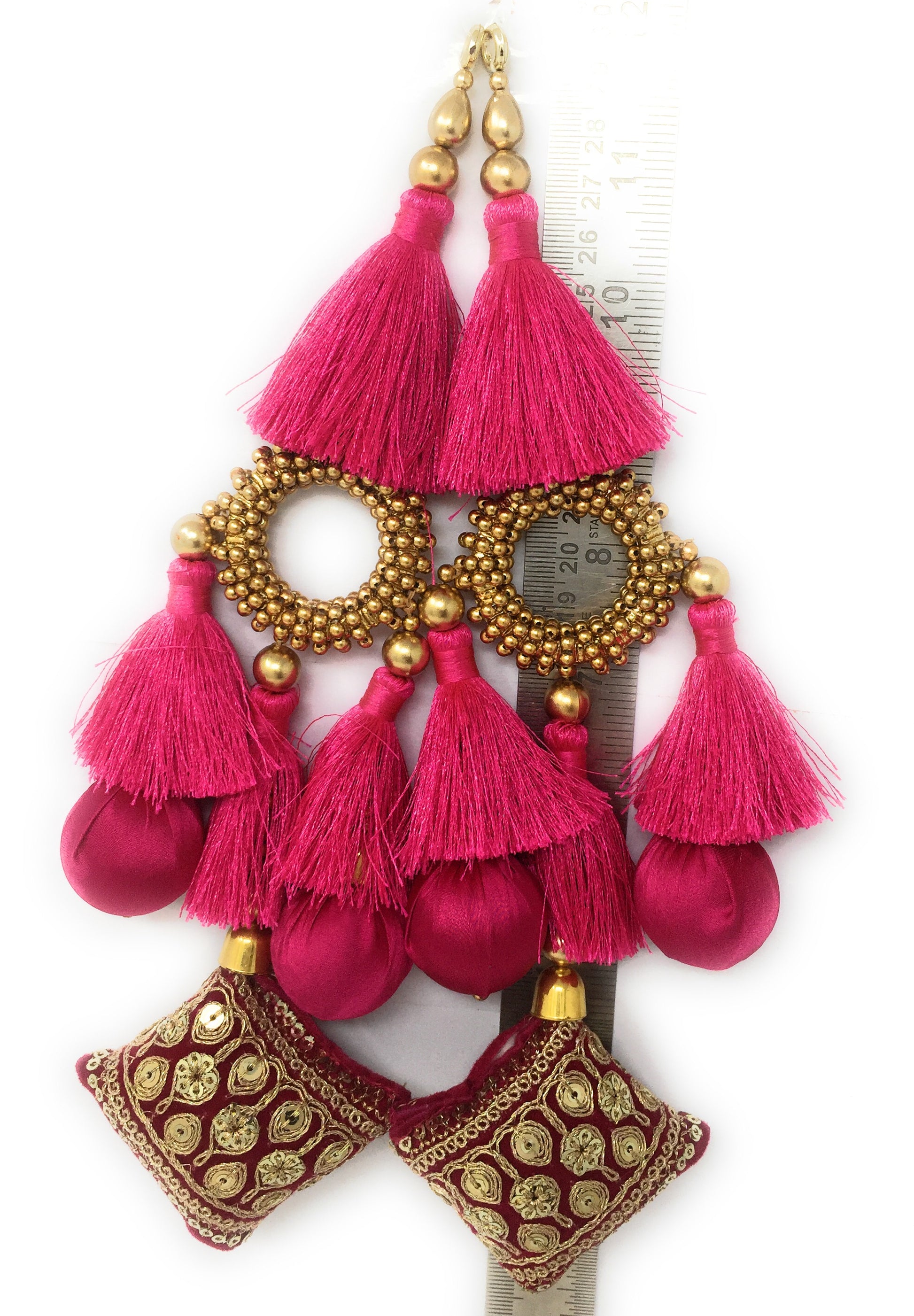 T229032395016040-cushion latkan for lehenga Rani Pink