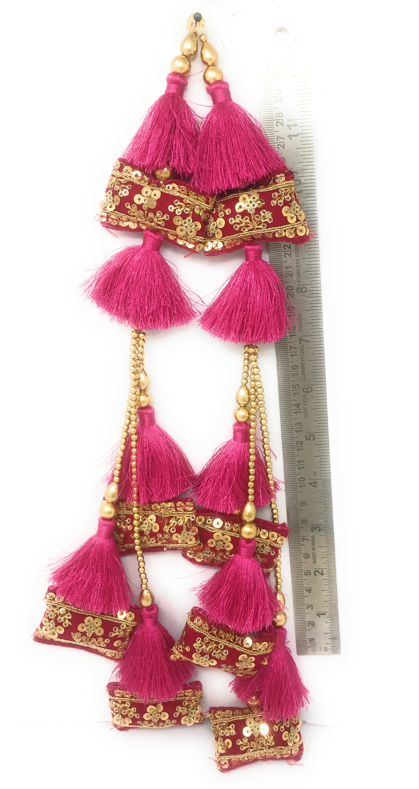 Red heavy lehenga tassels - Set of 2