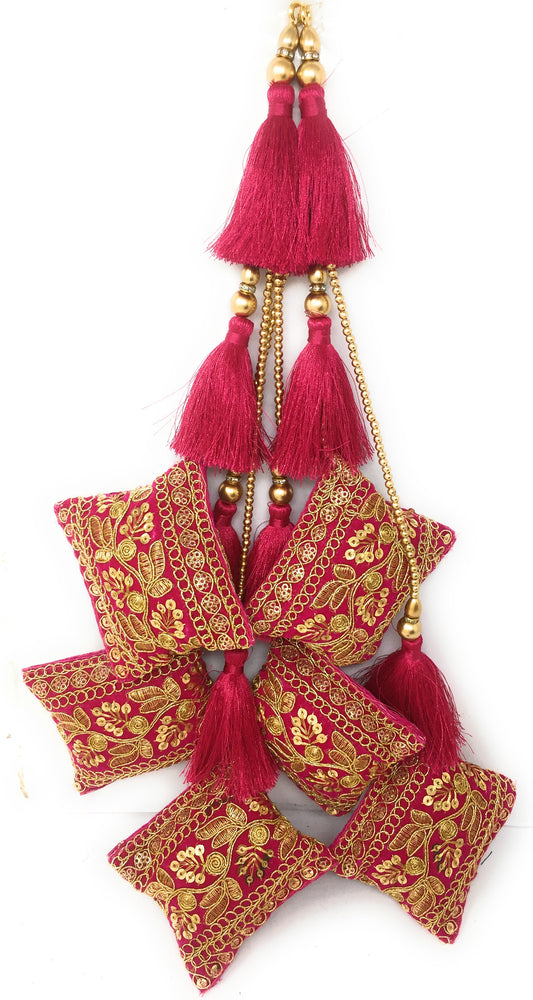 Rani Pink lehenga latkan - Set of 2