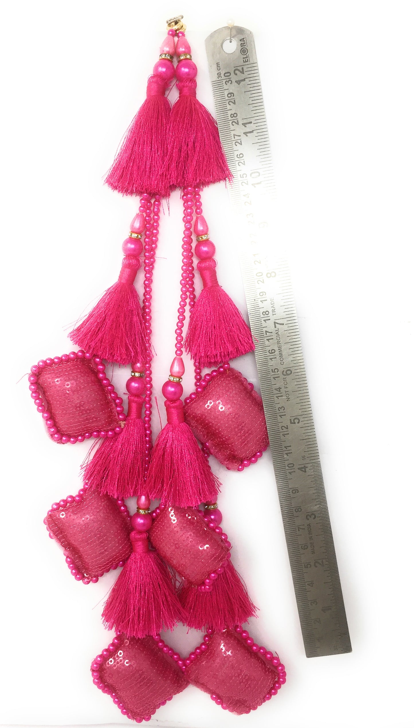 Rani Pink lehenga side hangings - Set of 2