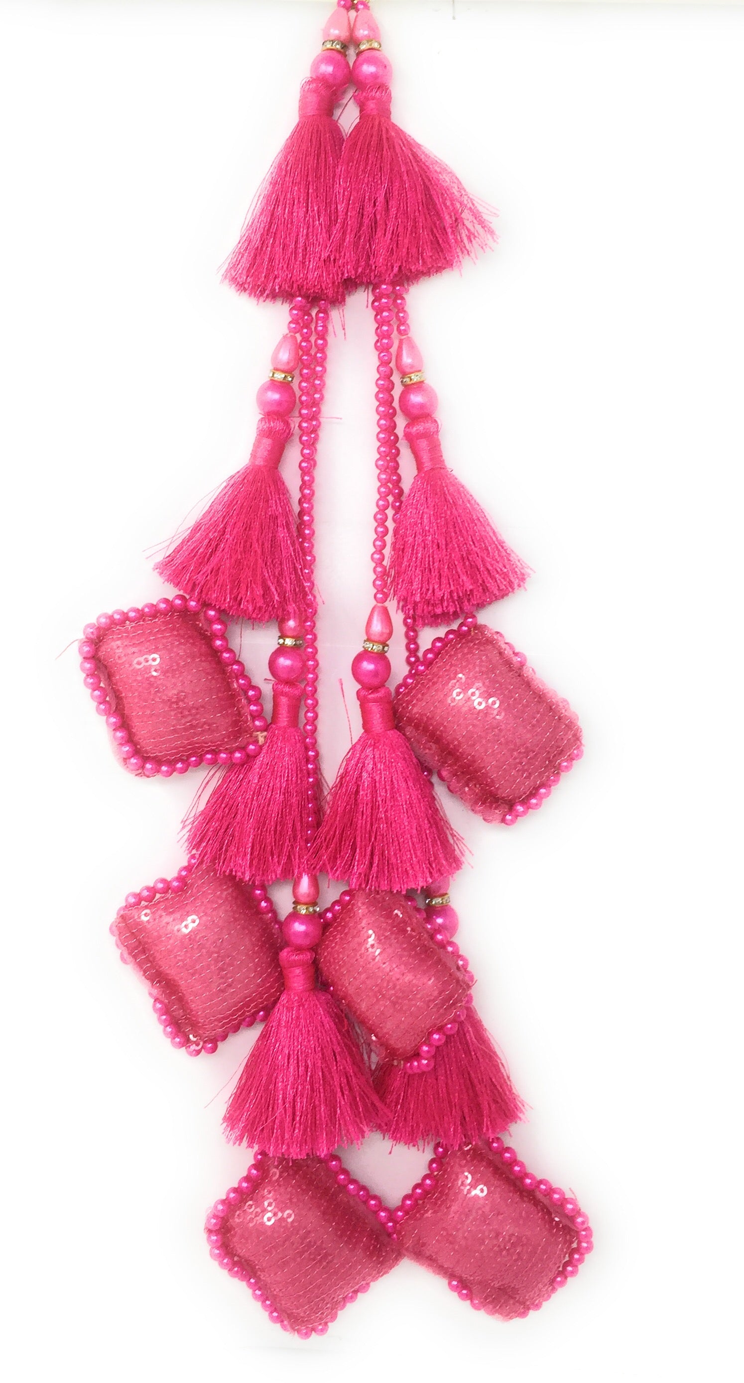 lehenga side hangings Rani Pink