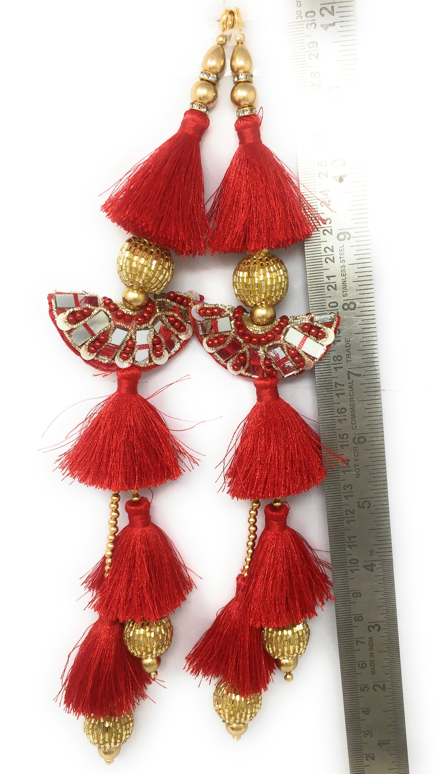 Red lehenga latkan design - Set of 2