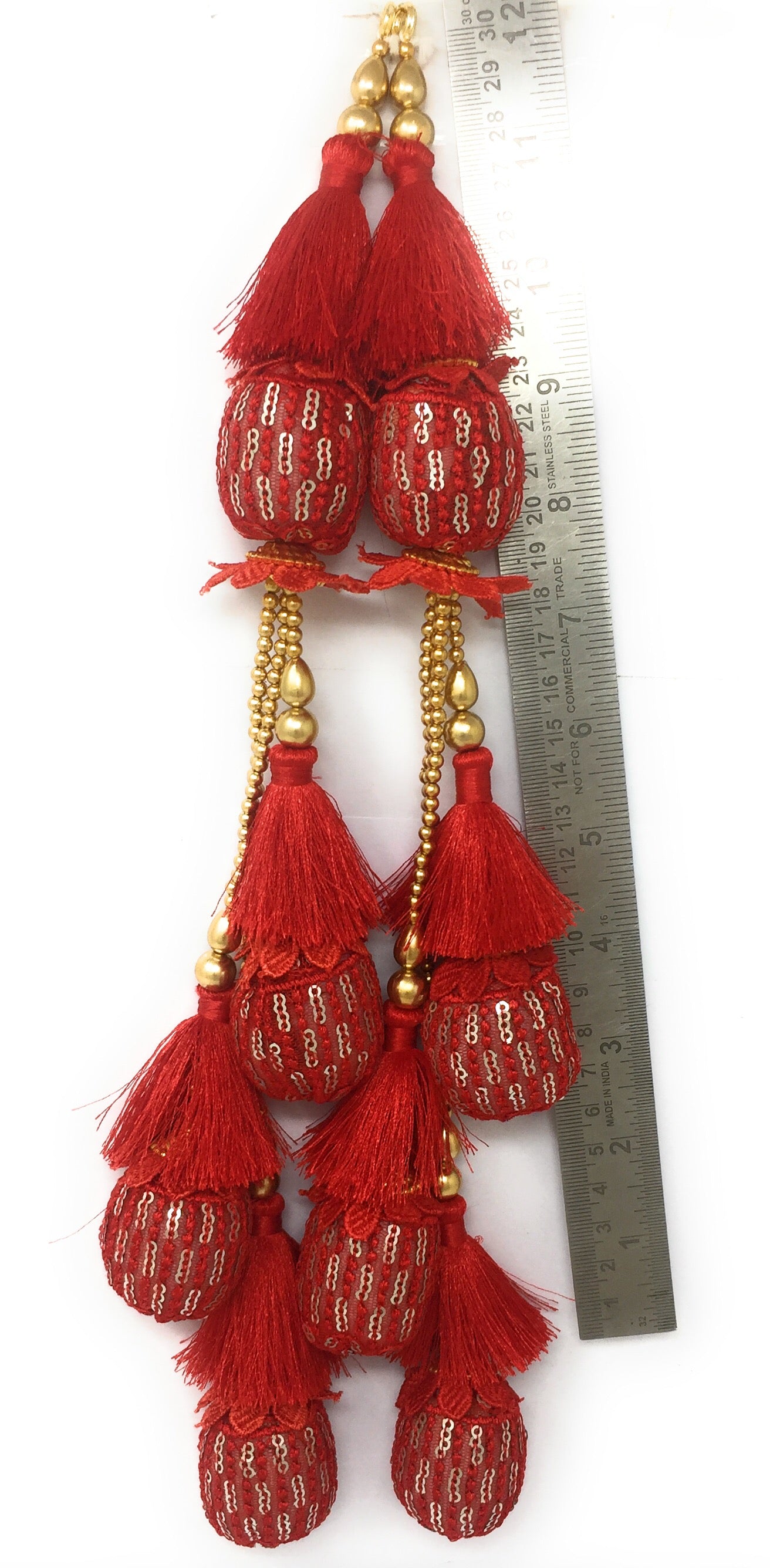 Red lehenga latkan online shopping - Set of 2