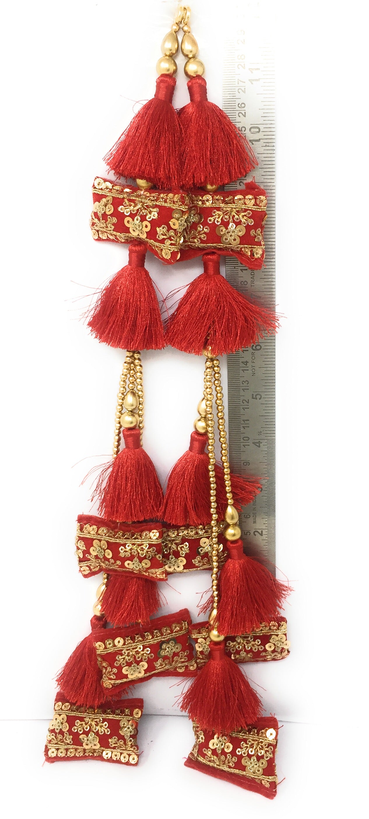 pillow latkan for lehenga Red