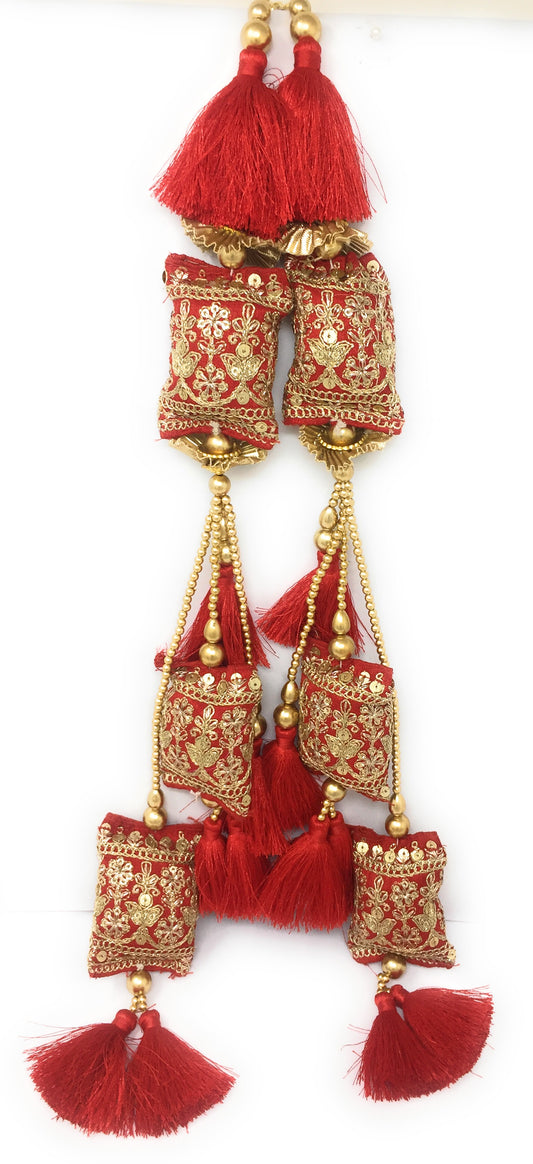 Red Side Latkan for Lehenga - Set of 2