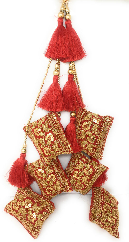 Red tassels for lehenga - Set of 2