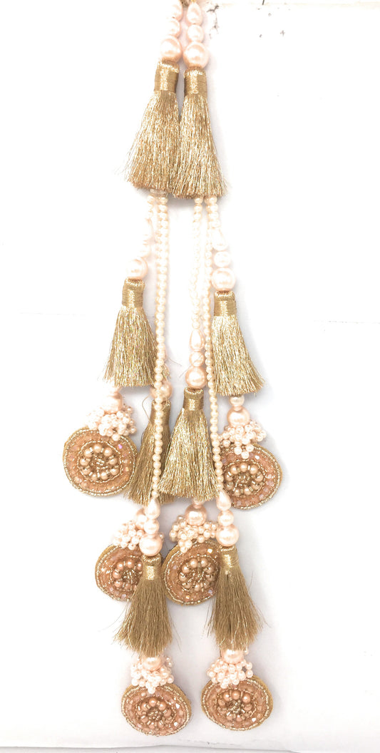 designer tassels for lehenga Rose Gold Crystal