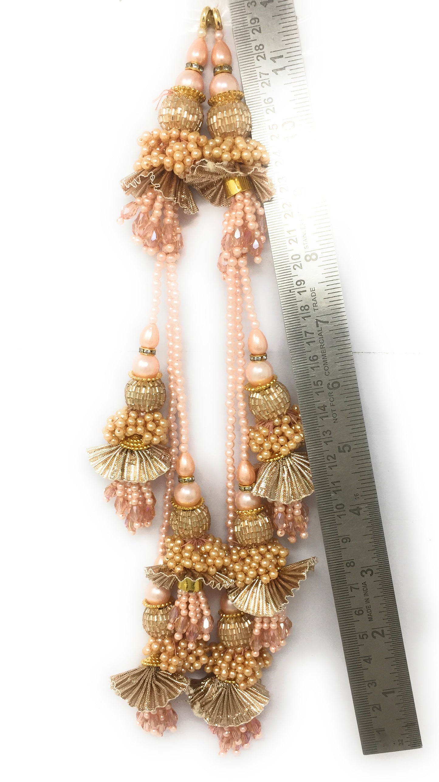 Rose Gold fabric latkan for lehenga - Set of 2