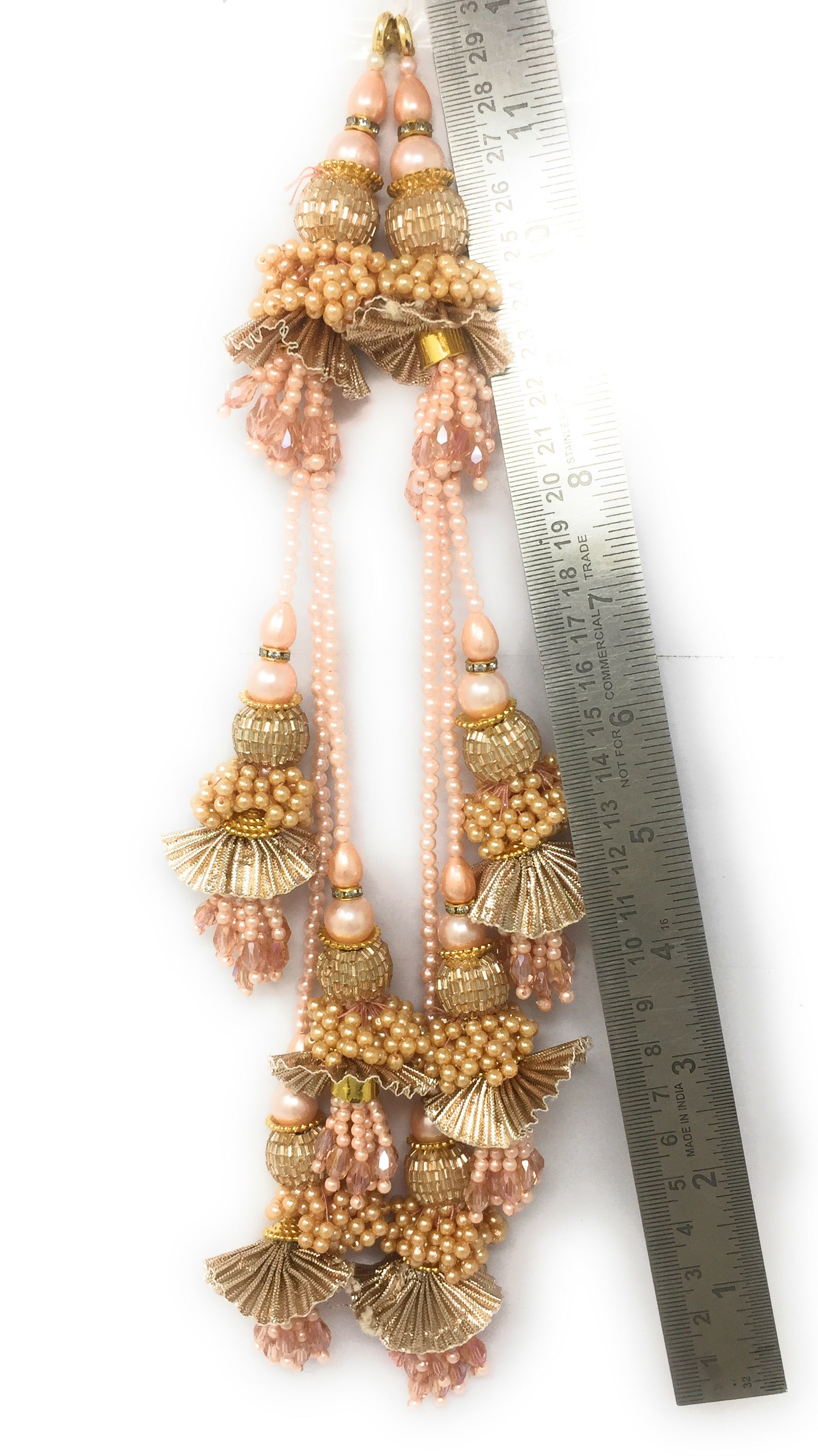 Rose Gold fabric latkan for lehenga - Set of 2