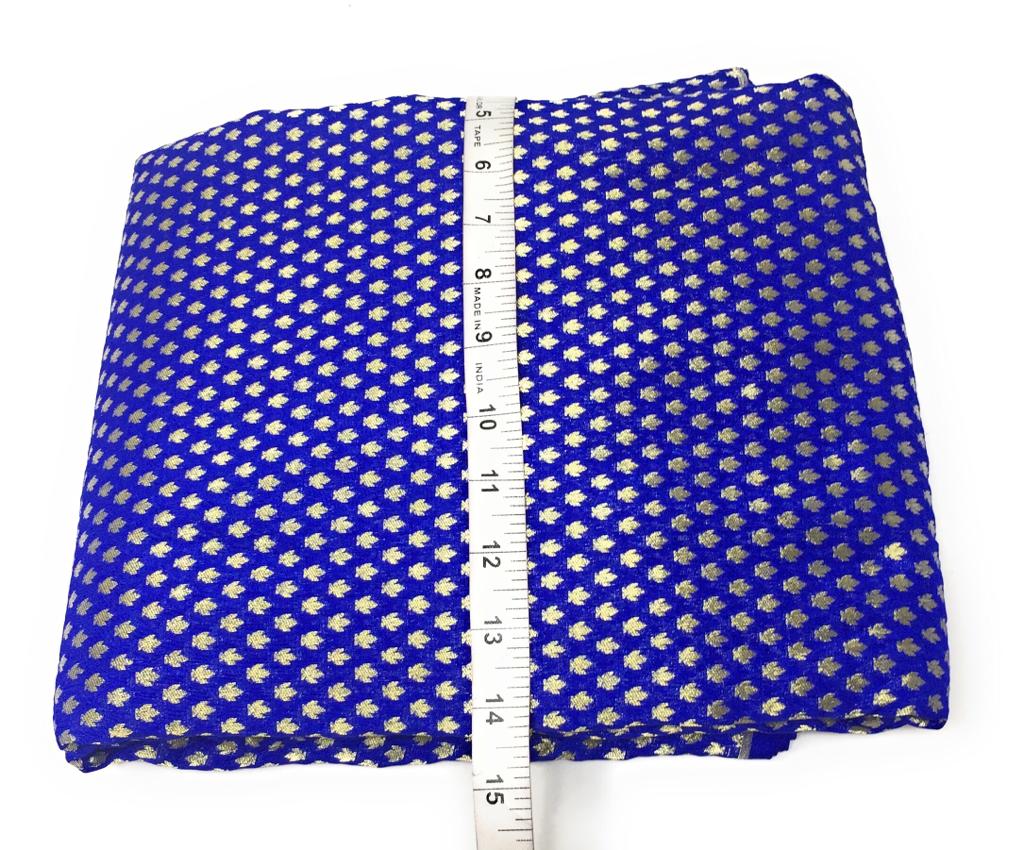 Blue brocade blouse material in Banarasi silk