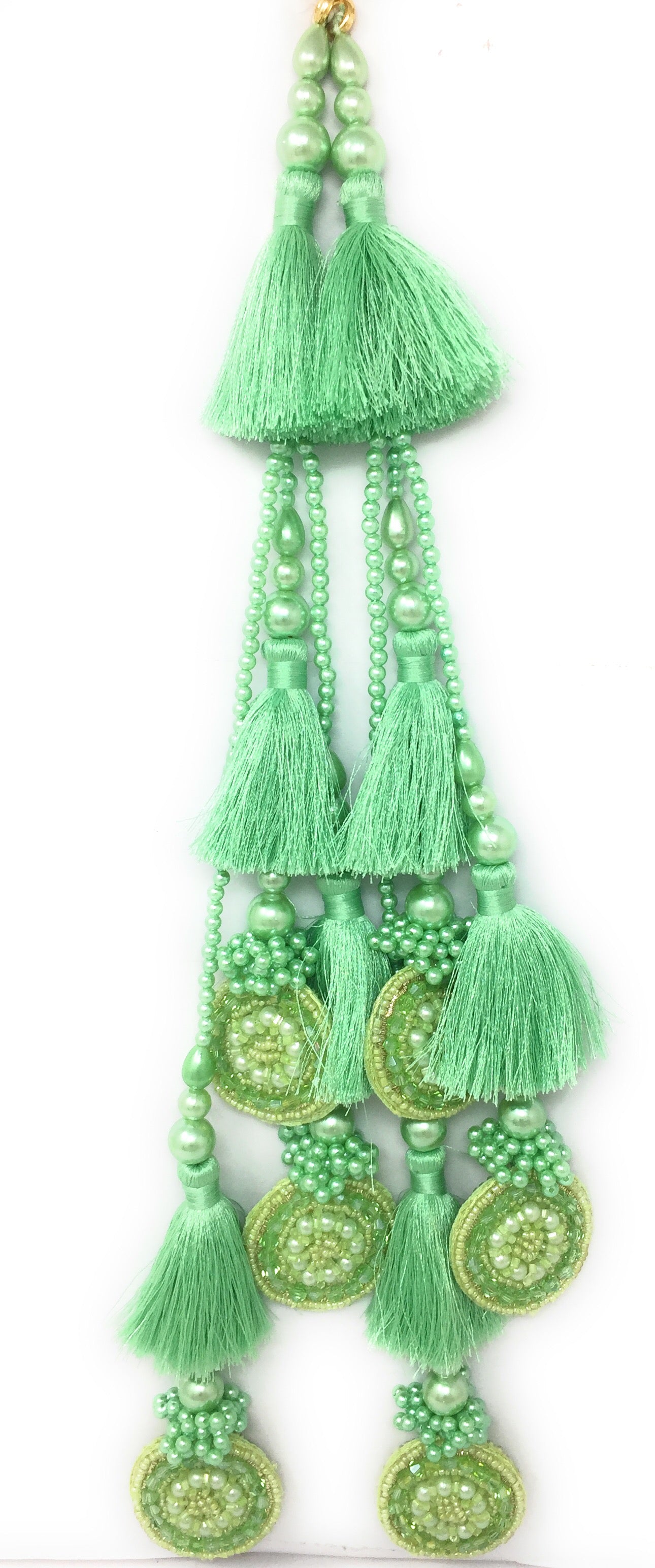 Sea Green latest lehenga latkan, Crystal Work - Set of 2