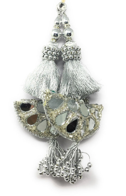 Silver Blouse Latkan Hangings - Set of 2