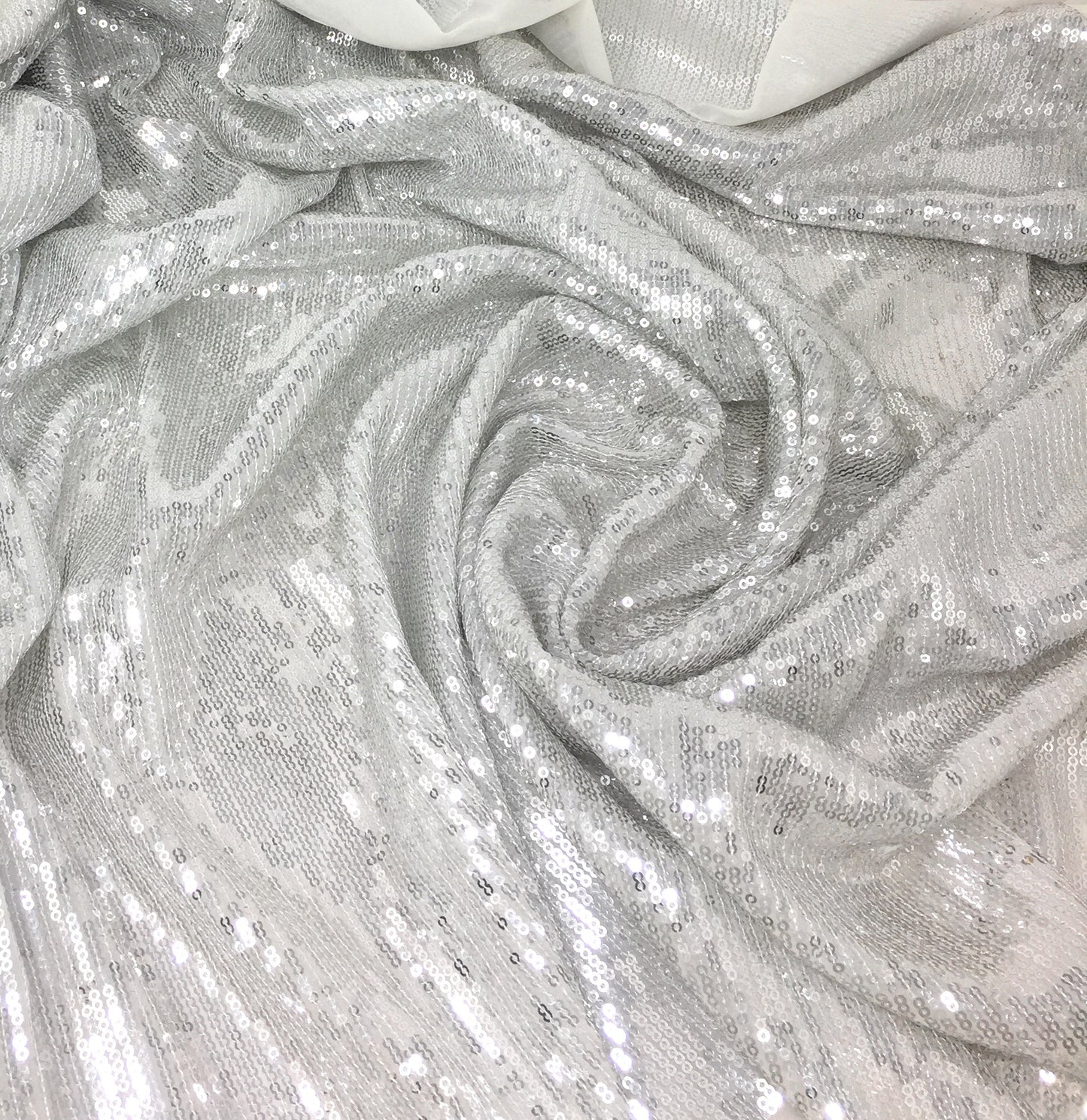Silver Sequence fabric for lehenga
