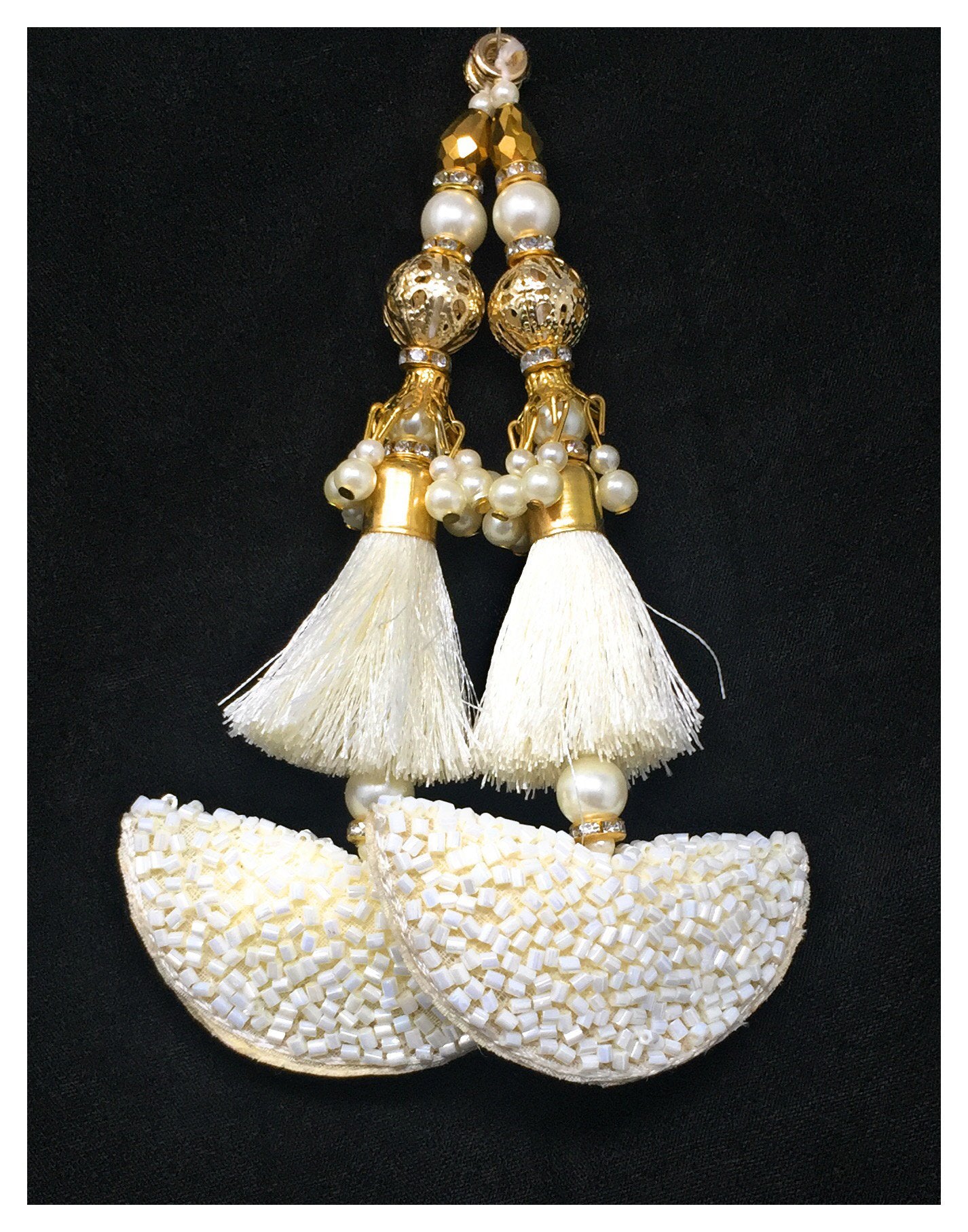 White Cutdana Tassel Latkan 