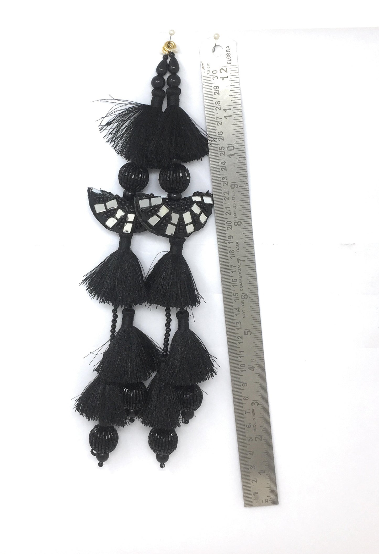 Black stylish heavy latkan for lehenga - Set of 2