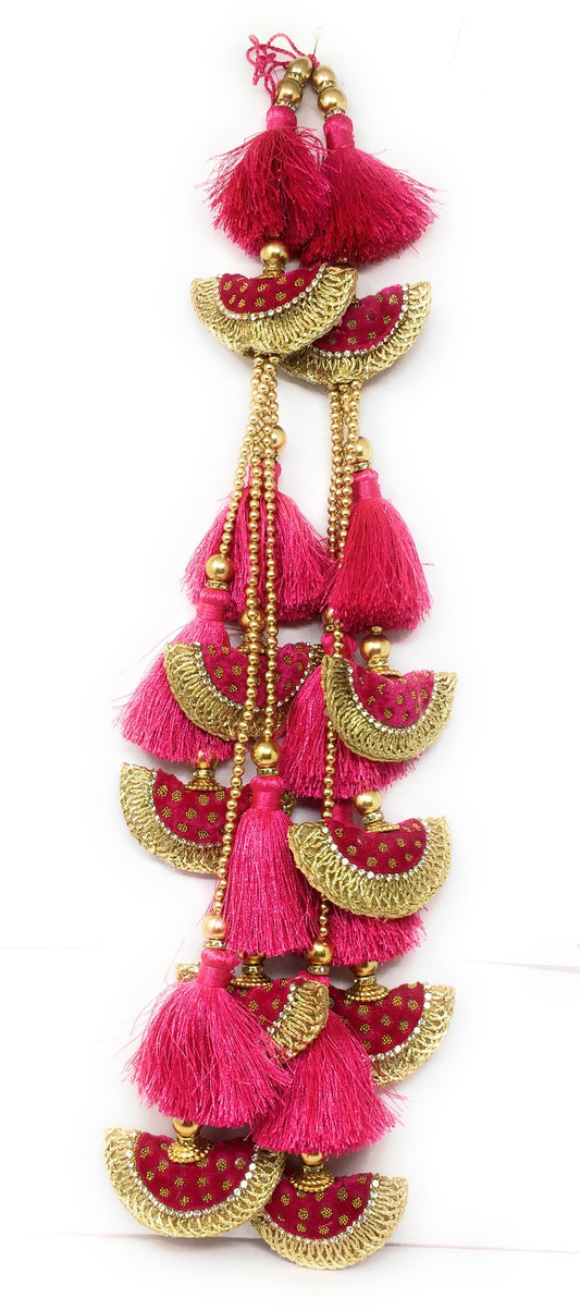 Heavy Latkan Lehenga Handmade Hanging Rani Pink 15170