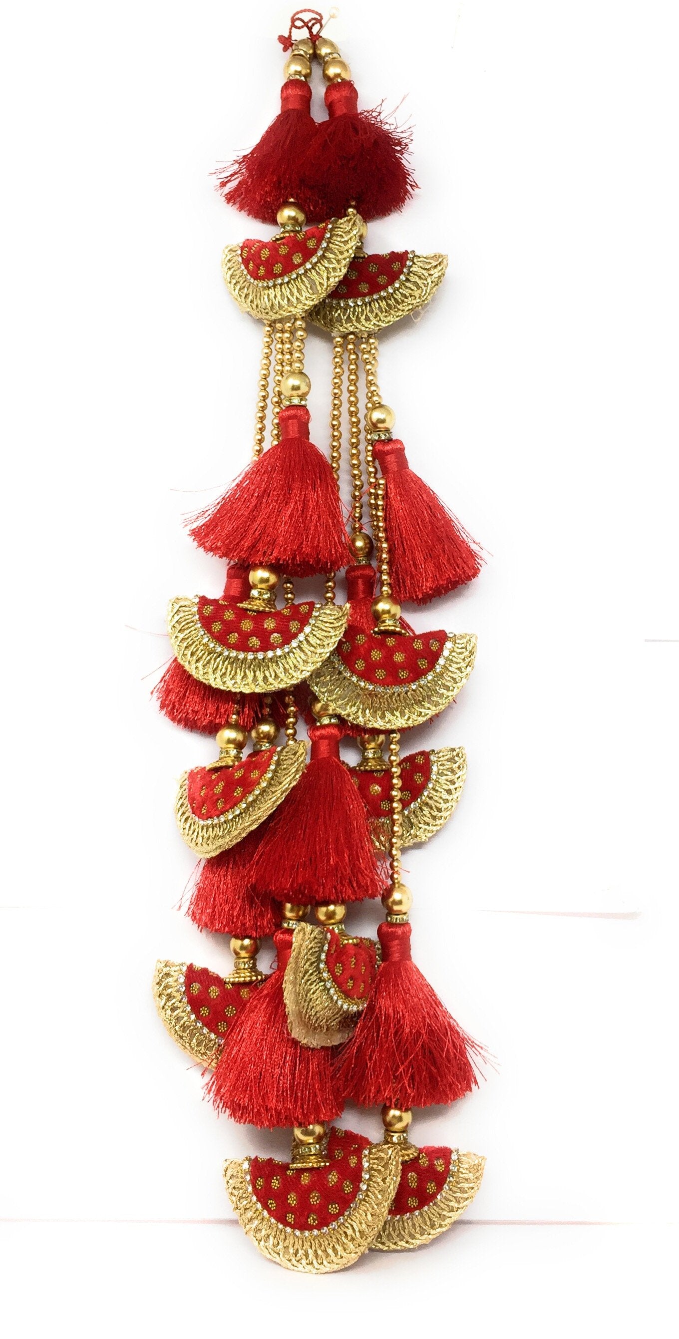 Heavy Bridal Latkan Lehenga Hanging Red 15174