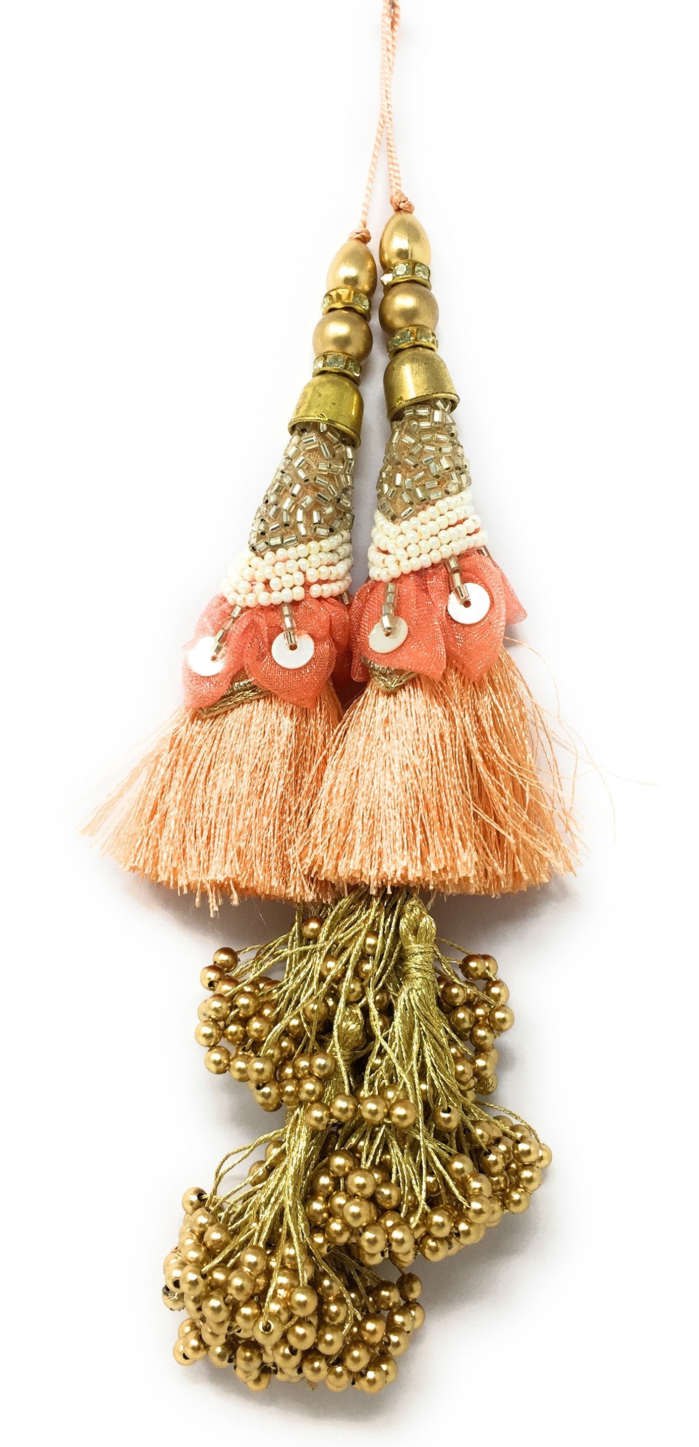 Latkan suit blouse tassel hanging Peach 15215