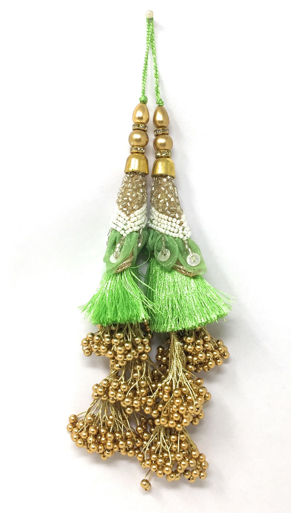 Latkan suit blouse tassel hanging Sea Green 15216