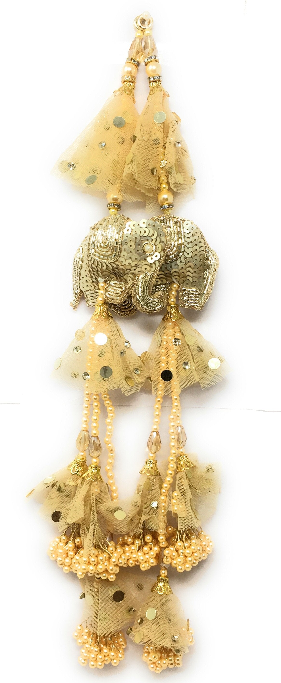 Heavy Latkan Lehenga Handmade Hanging Gold 15186