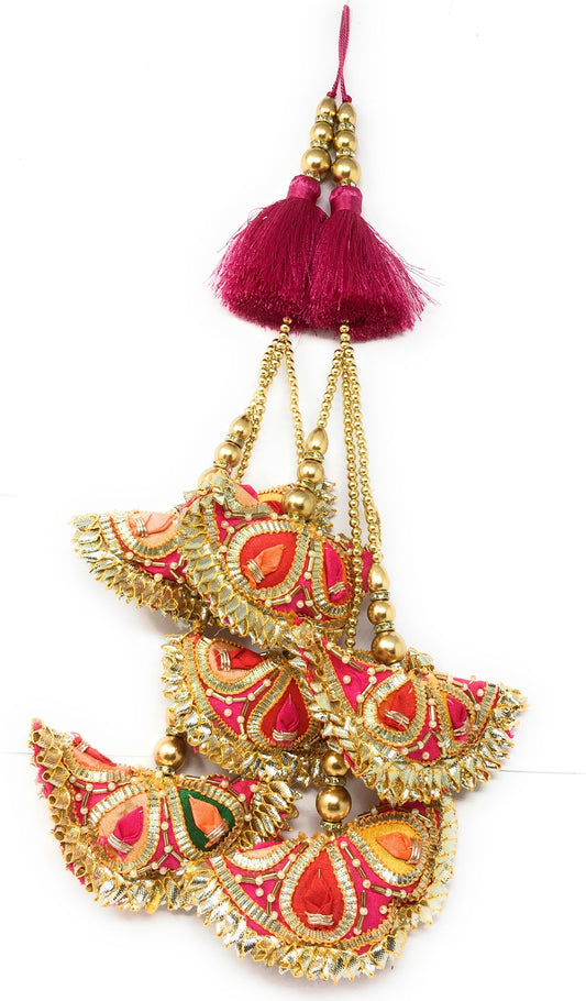 Heavy Latkan Lehenga Handmade Hanging Rani Pink 15190