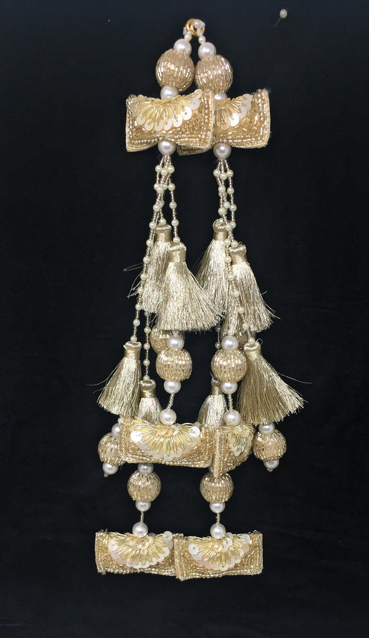 Bridal Lehenga Latkan Design Water Gold - Set of 2