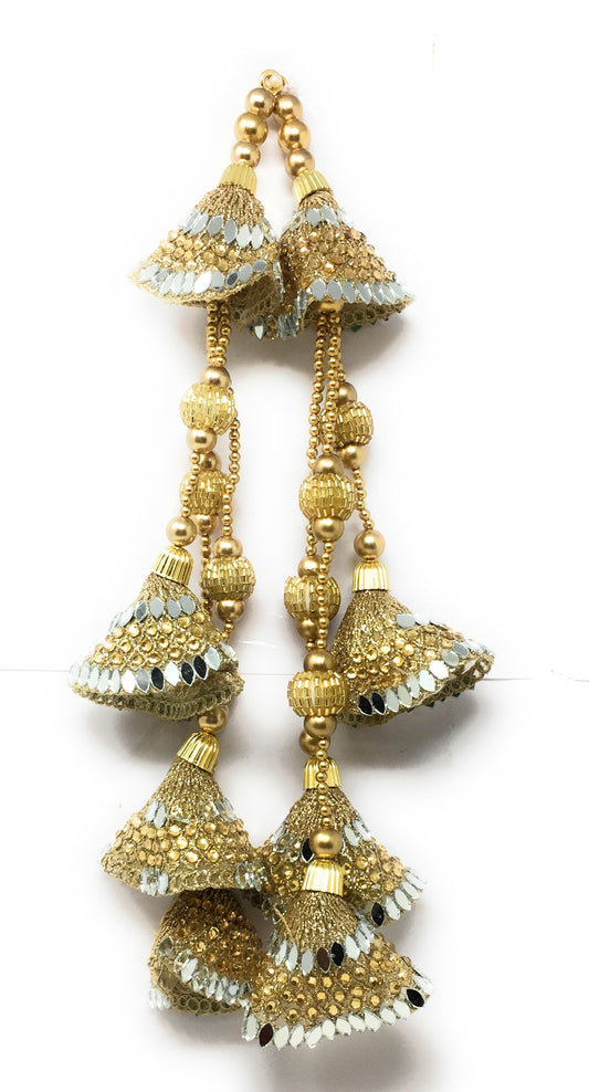 Heavy Latkan Lehenga Handmade Hanging Gold 15221
