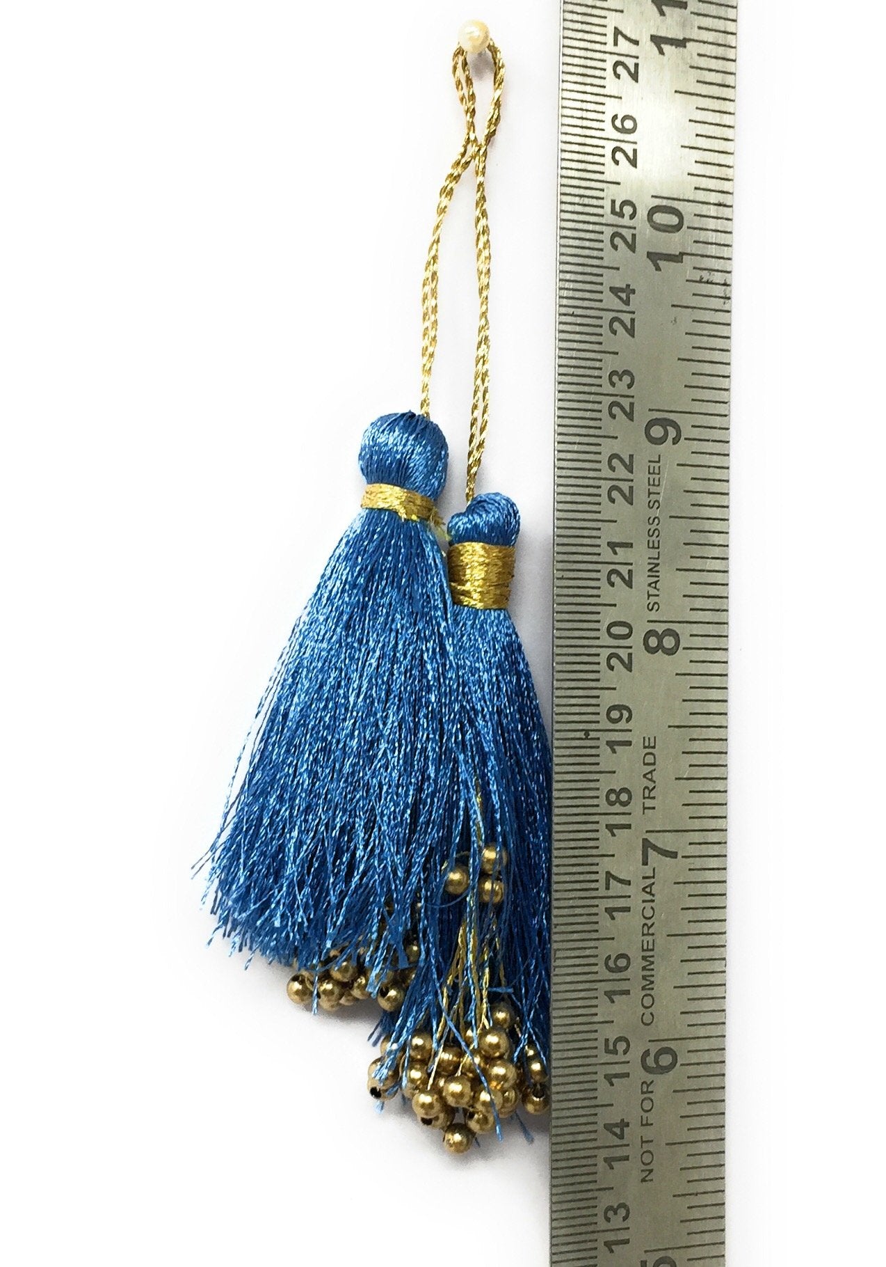 Blouse Latkan Tassel Greyish Blue - Set of 2