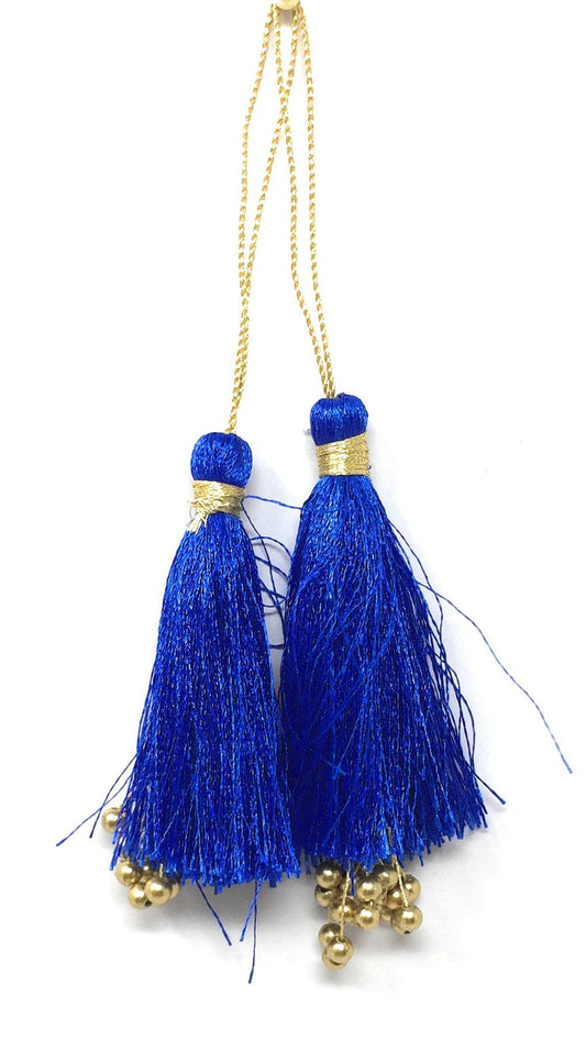 Latkan suit blouse tassel hanging Royal blue 15281