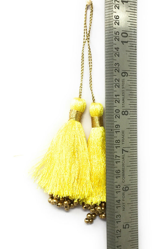 Latkan suit blouse tassel hanging Yellow 15282