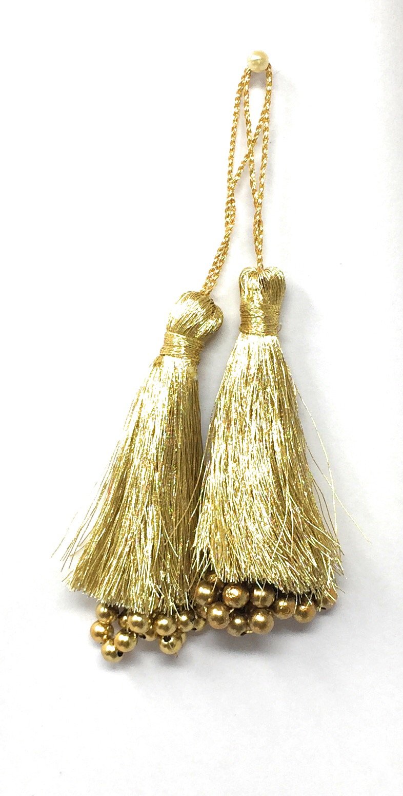 Latkan suit blouse tassel hanging Light Gold Zari 15293