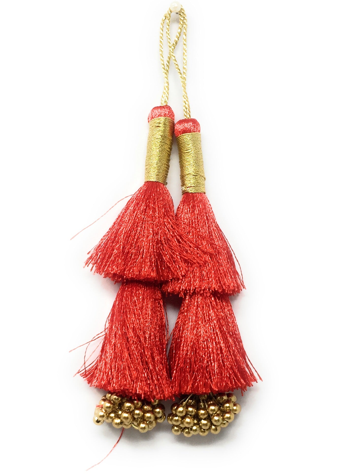 Blouse Latkan Tassel Red- Set of 2
