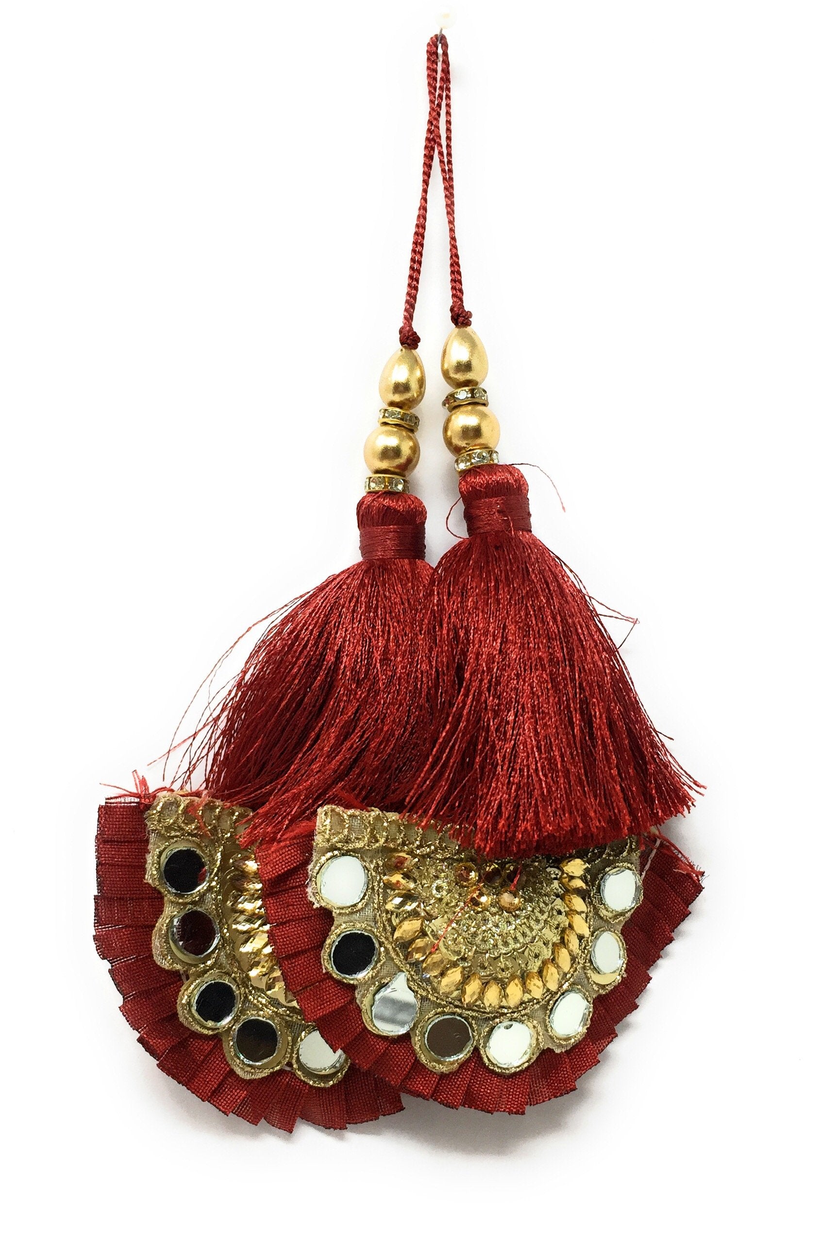 Maroon Heavy Bridal Latkan Blouse Hanging 15254