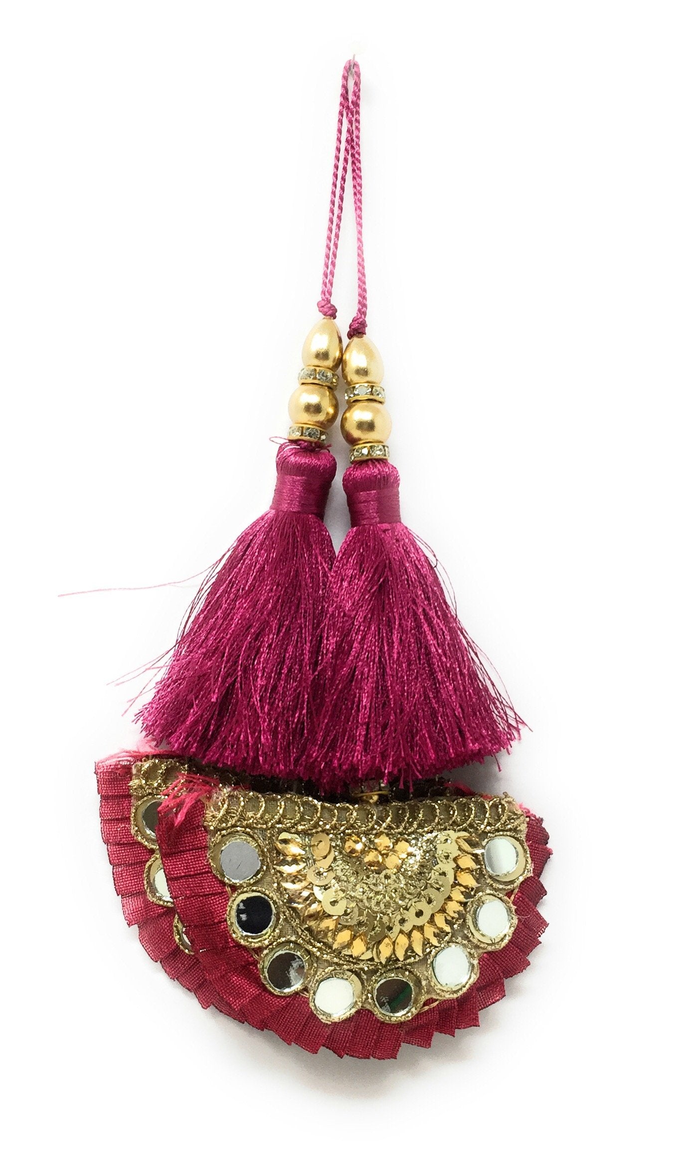 Latkan suit blouse tassel hanging Magenta 15255