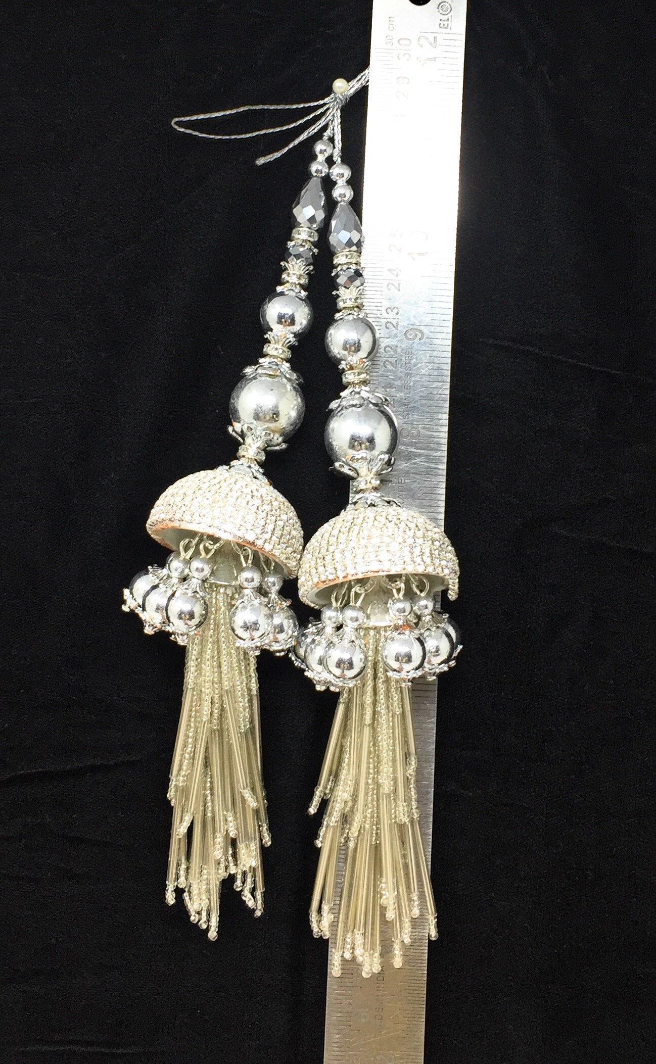 Heavy Lehenga Latkan Silver - Set of 2