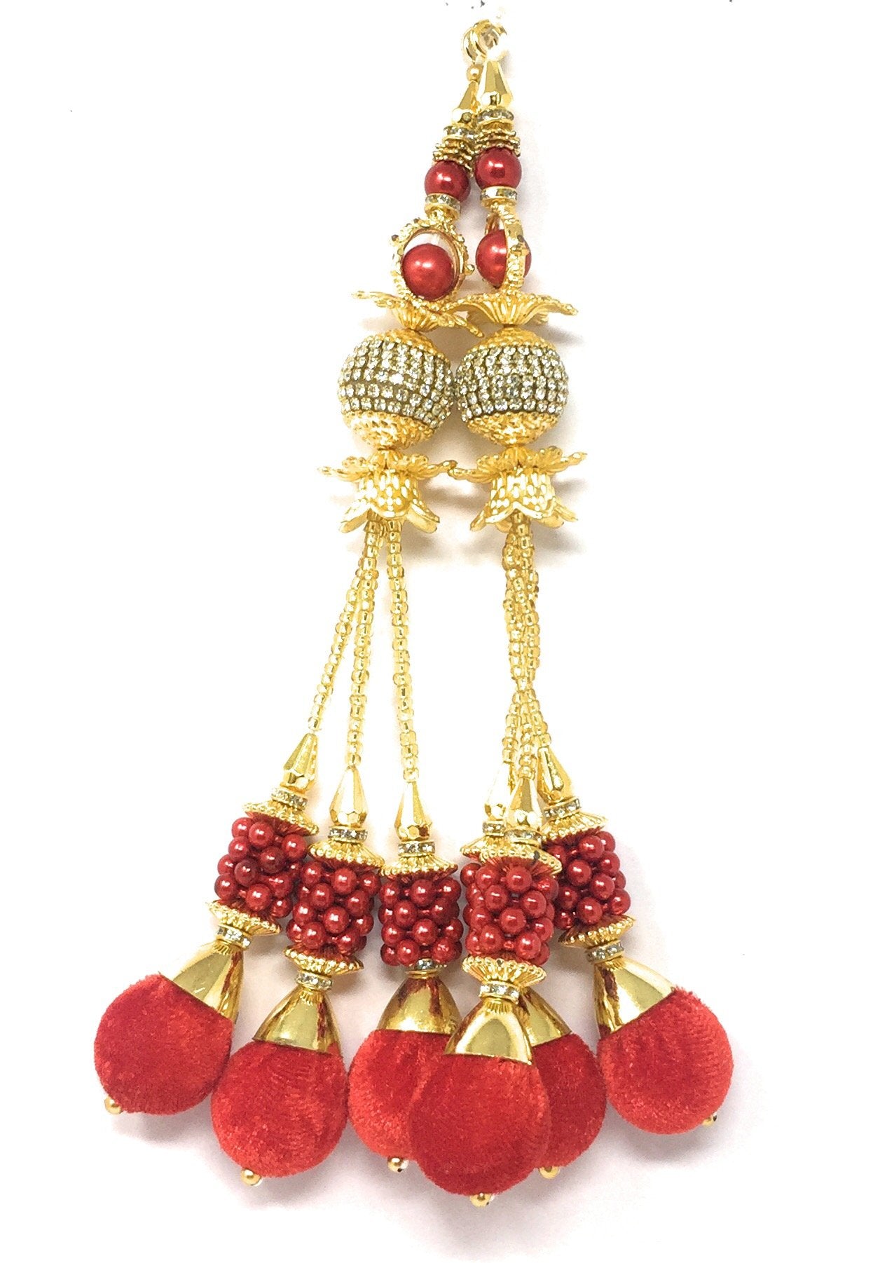 Red Bridal Blouse Latkan Hanging 15164