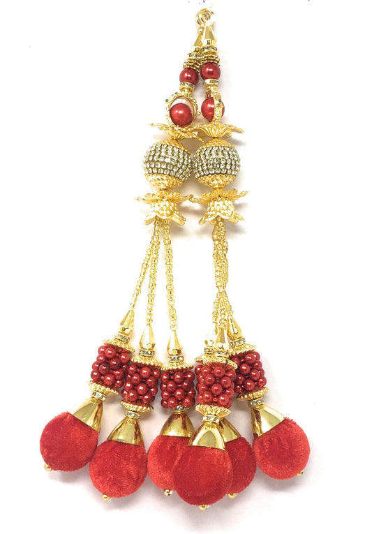 Red Bridal Blouse Latkan Hanging 15164