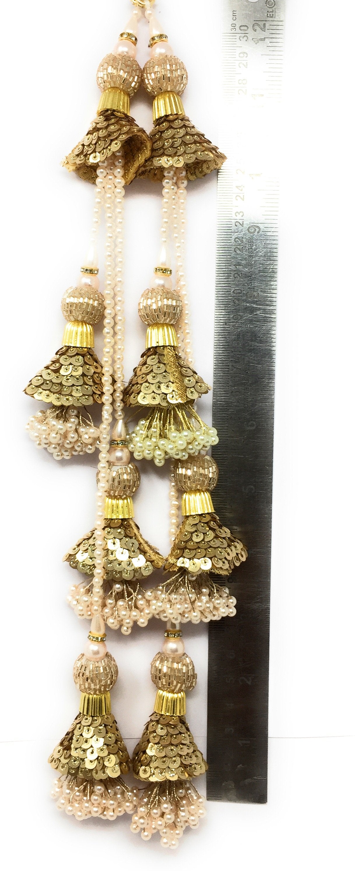 Heavy Lehenga Latkan Rose Gold - Set of 2