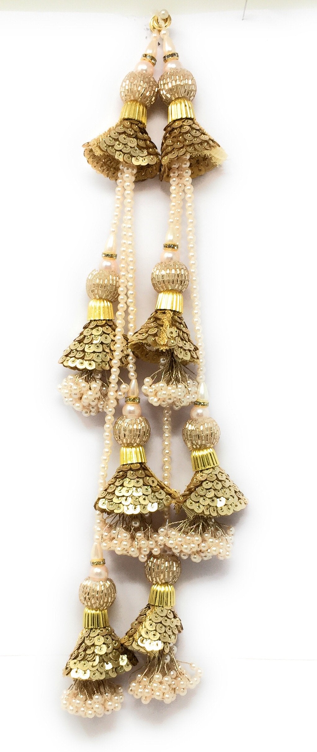 Heavy Latkan Lehenga Handmade Hanging Rose Gold 15234