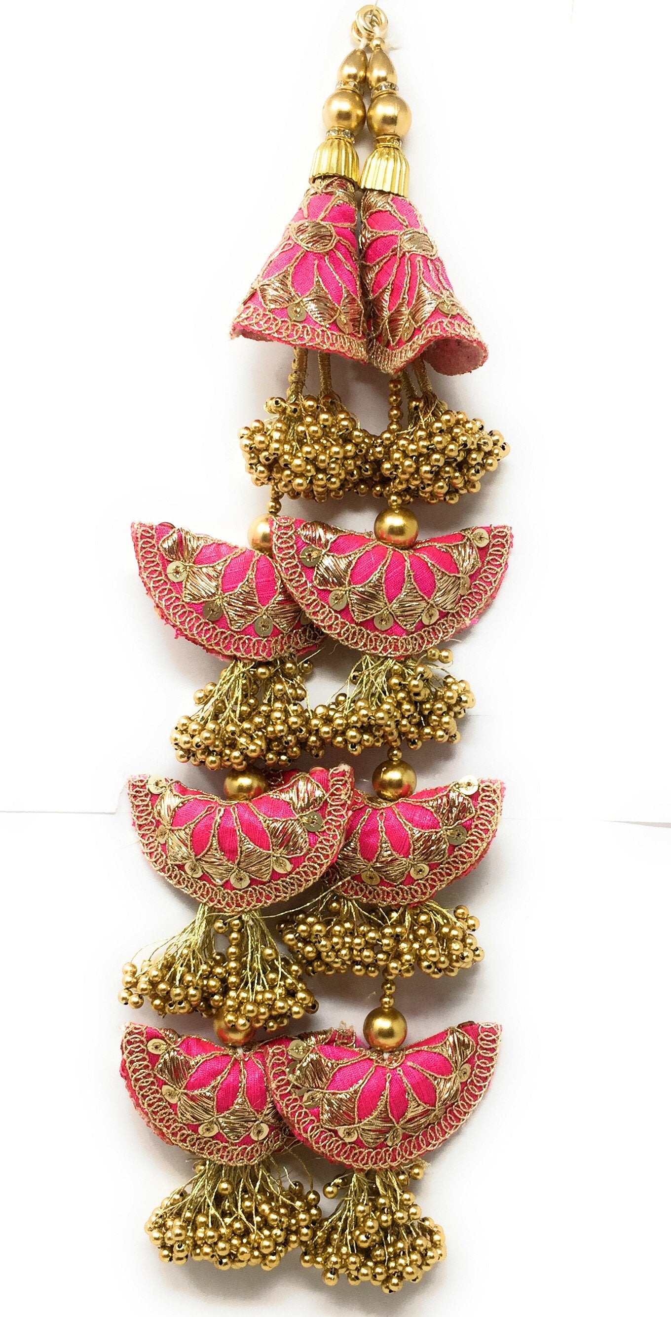 Heavy Latkan Lehenga Handmade Hanging Rani Pink 15178
