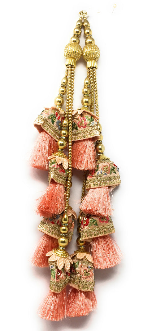 Bridal Lehenga Ka Latkan Peach - Set of 2