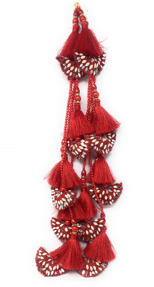 red latkan for lehenga