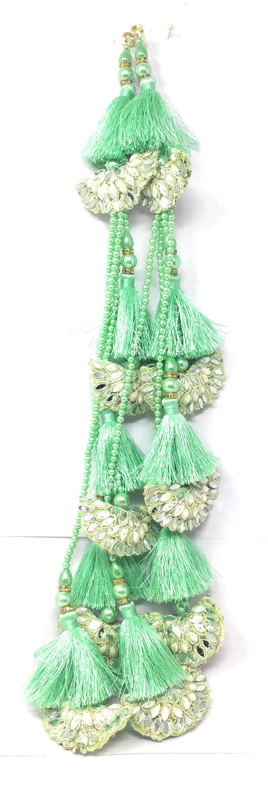 Green Colour Latkan - Set of 2