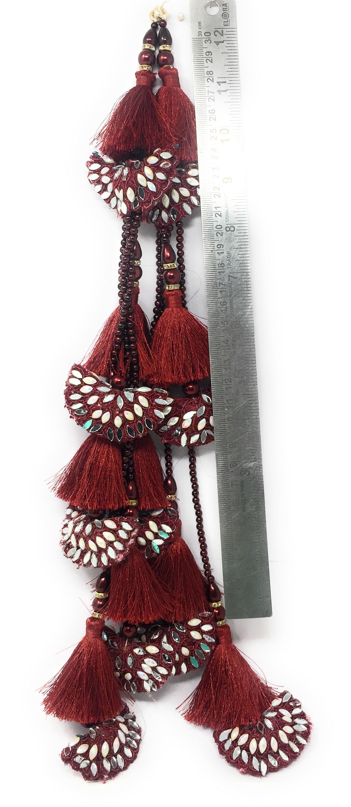 Maroon Lehenga Latkan Tassel Heavy