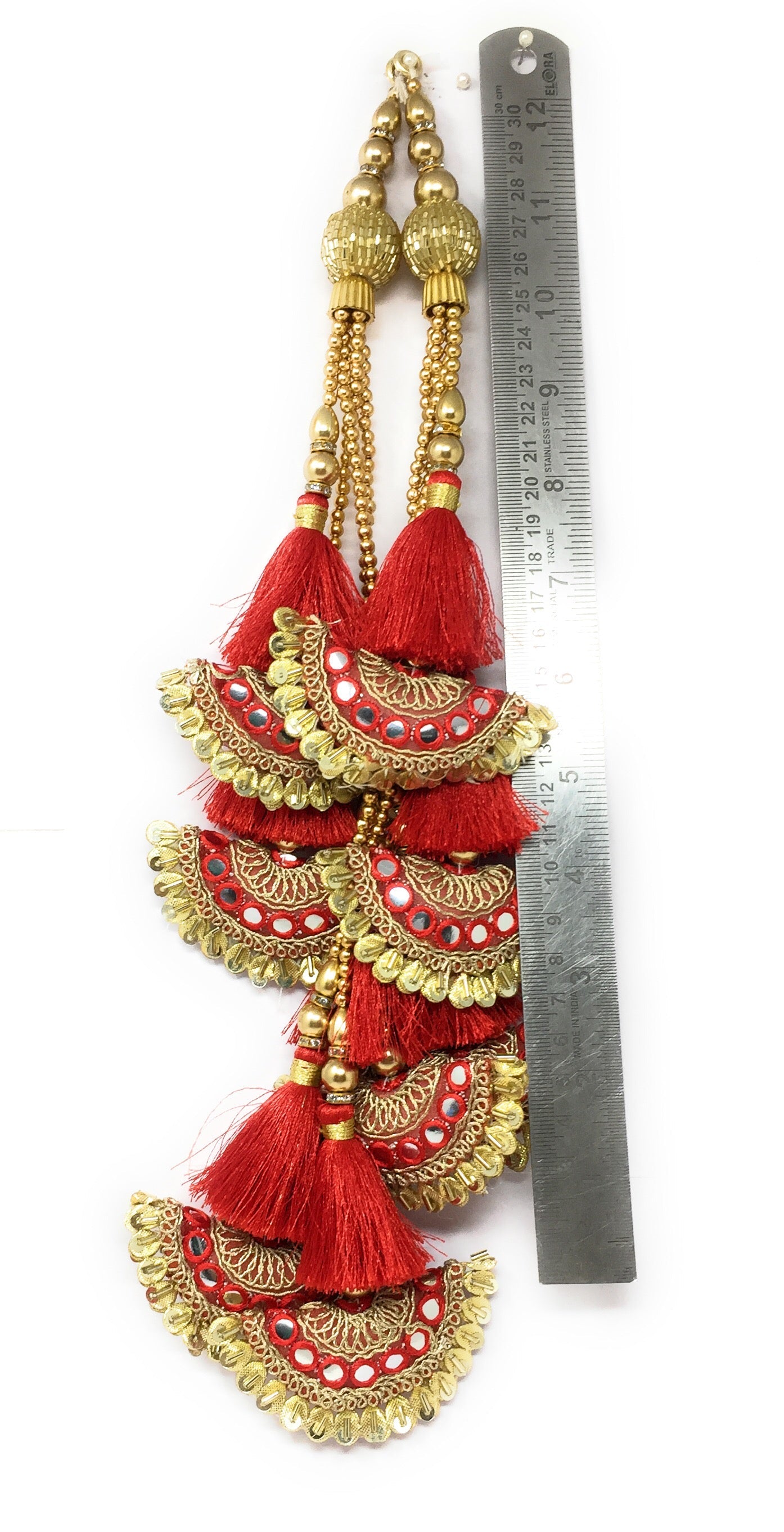 Red latkan for lehenga heavy