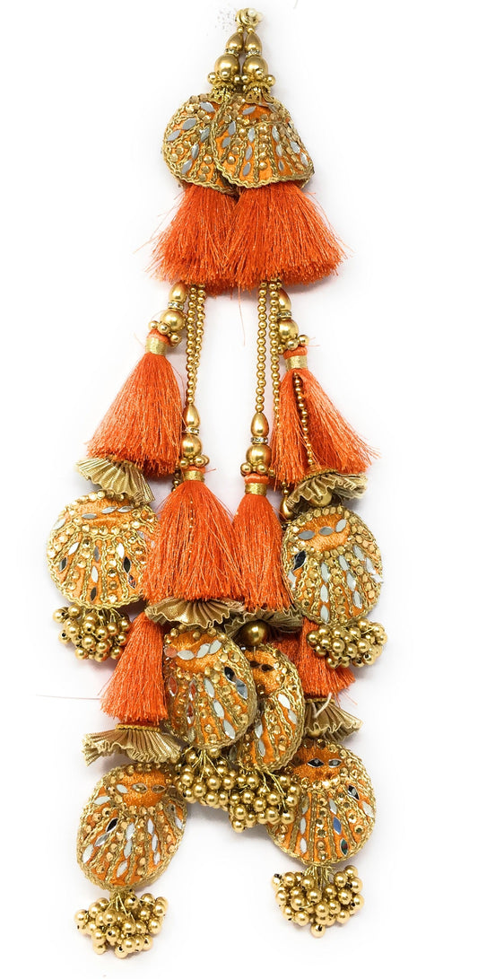 dulhan lehenga latkan orange
