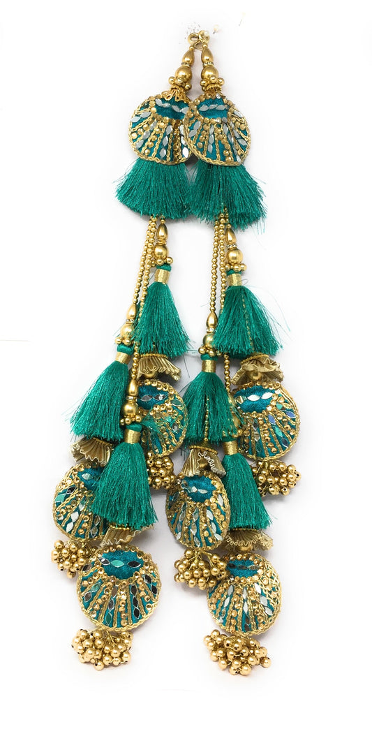 heavy bridal latkan blue