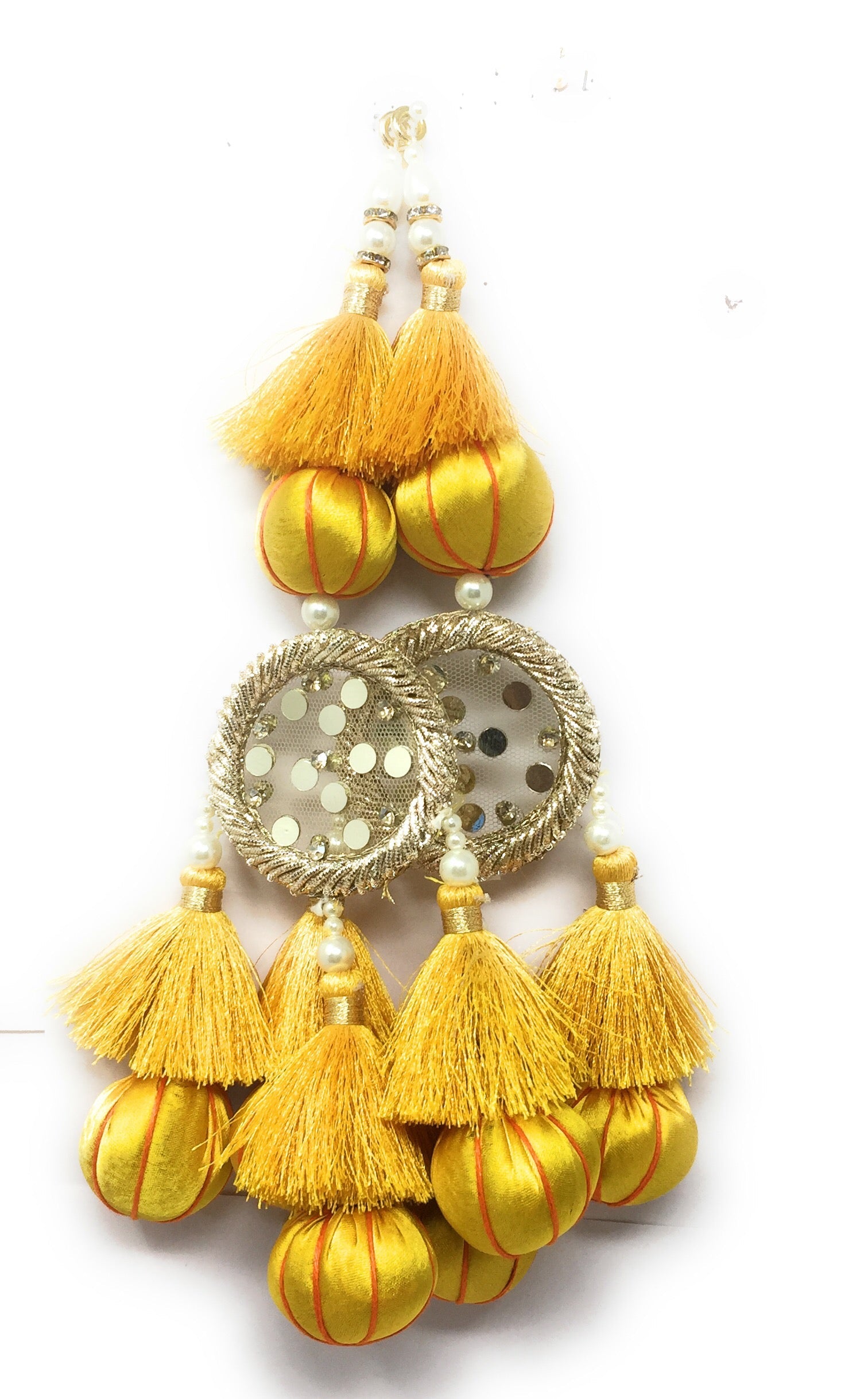 lehenga latkan for bride yellow