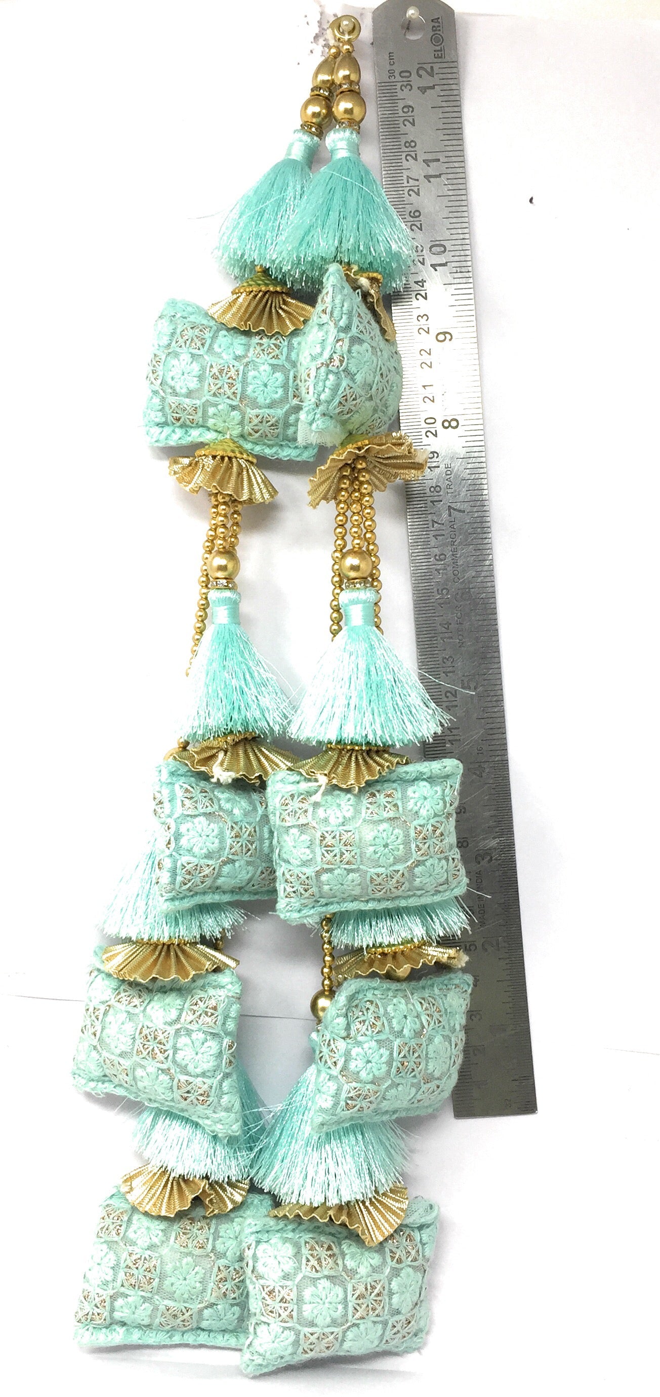 Pastel Blue latkan for lehenga heavy