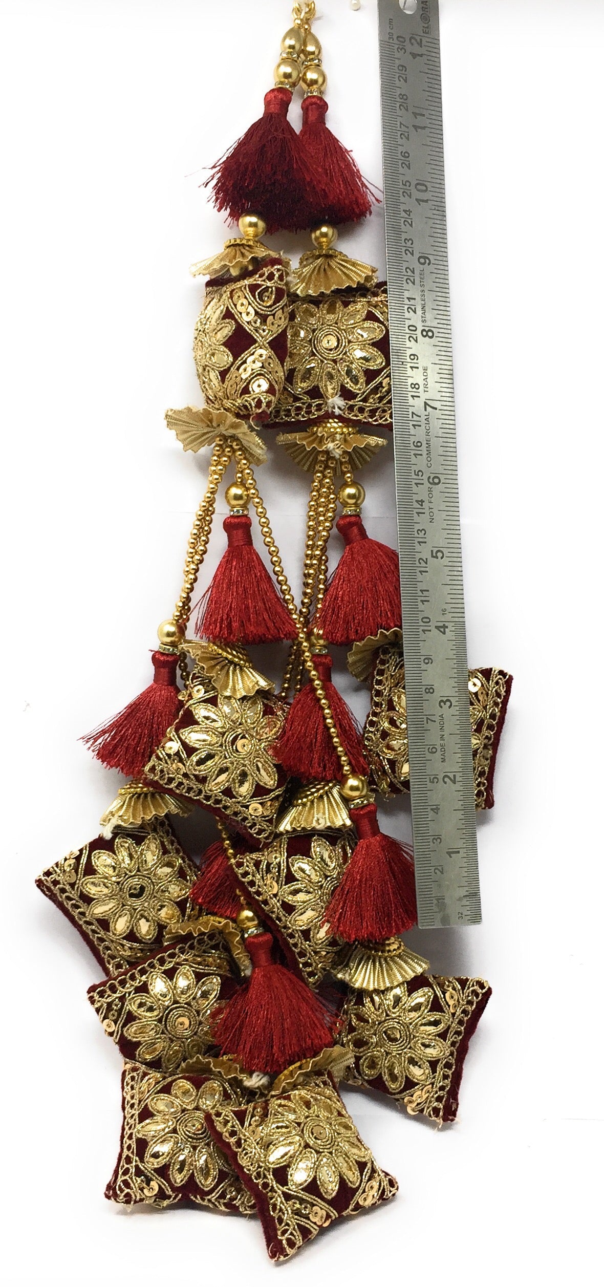Maroon lehenga latkan designer